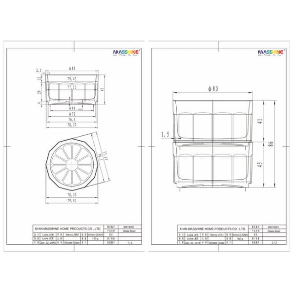 Mini 130ml Pressed Glass Kitchen Wares Transparent Dessert Stackable Glass Bowls
