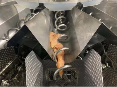 Pesador de Multihead da alimentação do parafuso que segura o alimento pegajoso da galinha fresca impermeável
