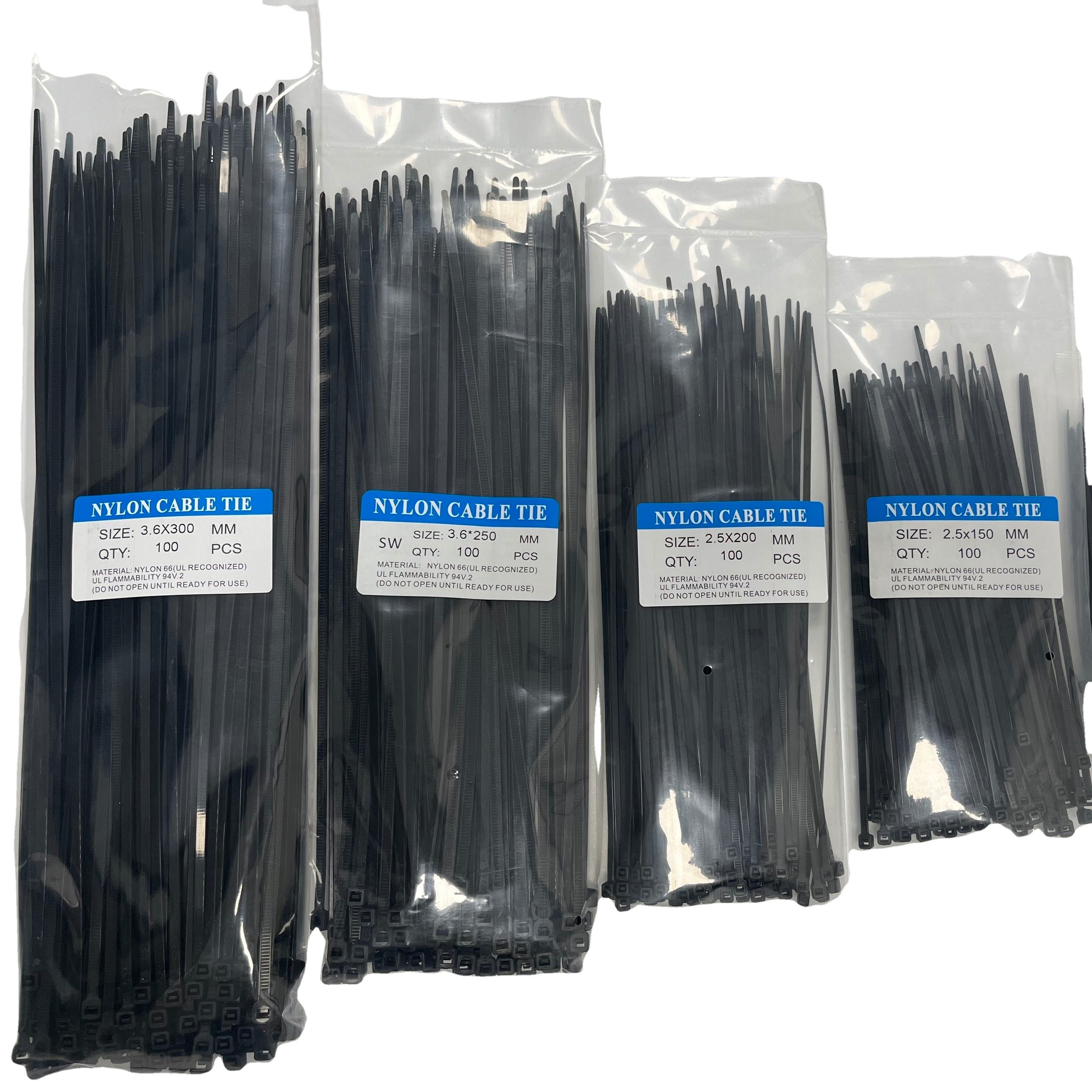 High Quality Nylon Zip Ties - 300mm X 3.6mm - 12 Premium Tie Wraps 100 Pack of Black Cable Ties