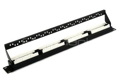 19” 1U CAT.6 UTP Fiber To Copper Patch Panel 24 Ports, Dual IDC, Black Color