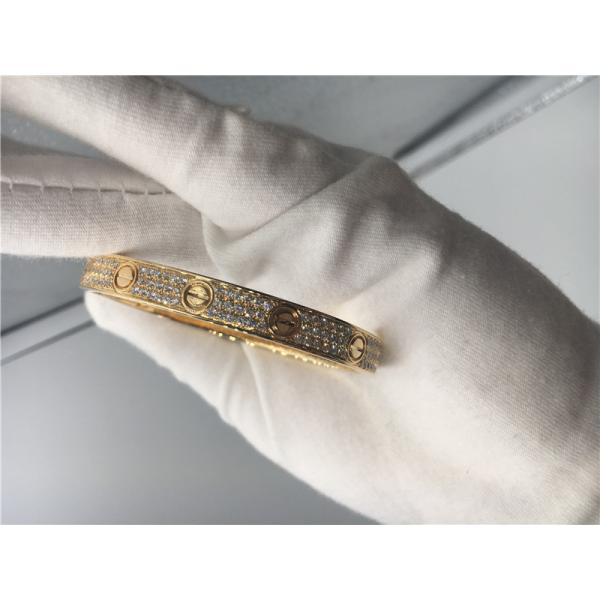 Diamond High End Custom Jewelry Love Bracelet 18K Yellow Gold