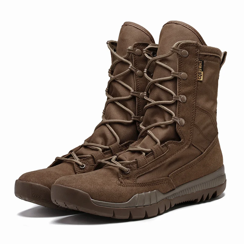 Black Mens Brown Military Boots Desert Ultralight Breathable High Top Tactical