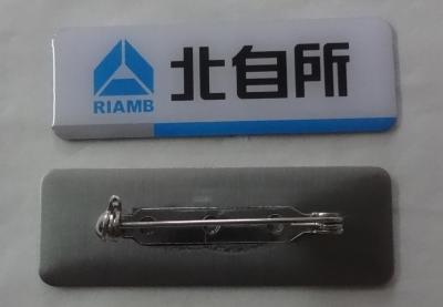 custom made logo metal high quality name plate, safety pin badge