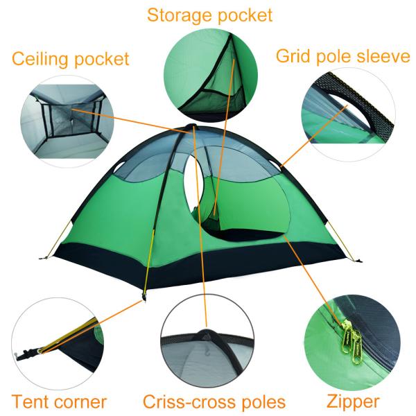 Ultralight 5.6 Lbs Nylon SGS Outdoor Camping Tent
