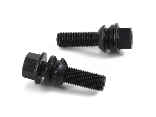 Black Ball Seat Lug Bolts 37mm Shank , Porsche Spare Parts R14 Swivel Washer