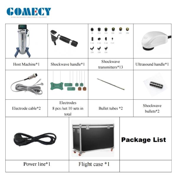 Gomecy Thérapie par ondes de choc Eélectrothérapie Ultrasons 3 en 1 Machine pour le traitement de la douleur chronique et la réparation des tissus avec l'échographie et l'électrothérapie
