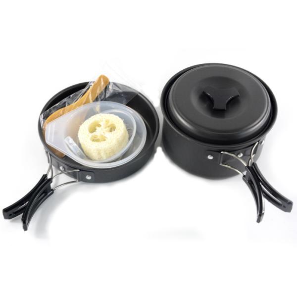 Picnic Accessories 2-3 Person Outdoor Camping Pot Set with Aluminum Cookware Mess Kit