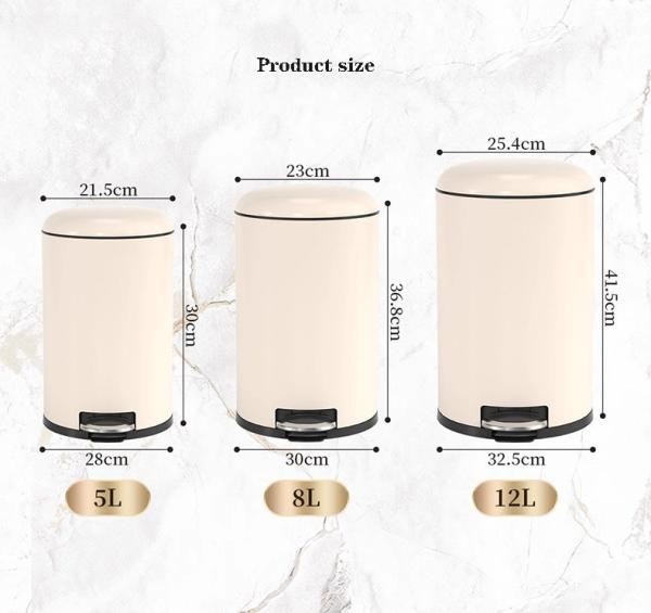 Stainless Steel Trash Can Foot Operated Waste Bin Household Indoor Stainless Steel Trash Can