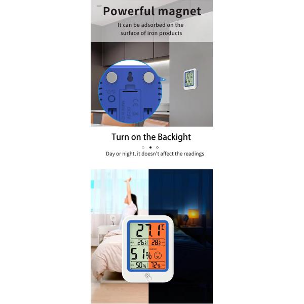 DTH-159 Digital Min-Max Hygrometer Indoor Thermometer Humidity Gauge With LCD Backlight