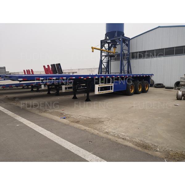 Air Suspension 40 / 45 Feet Long Flatbed Container Trailer With 12 Units Twist Lock