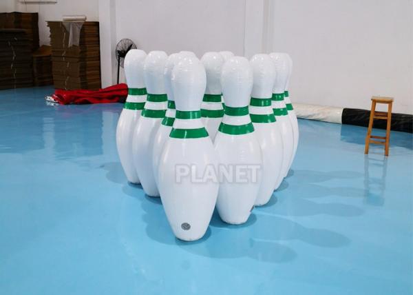 1.2m PVC Tarpaulins White Inflatable Human Bowling Pins For Sports Games