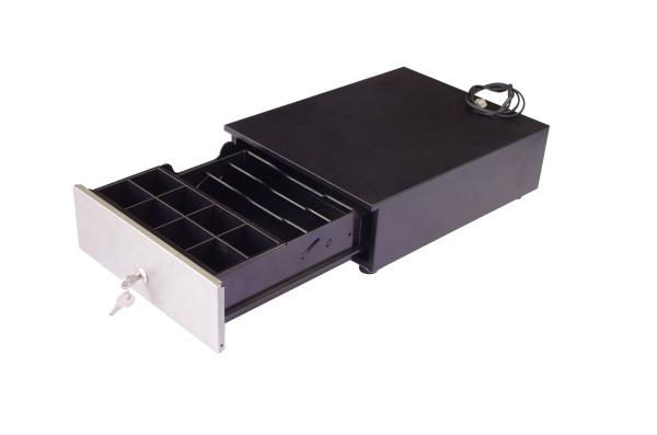 Mini Compact POS Electronic Cash Drawer , Metal Cash Register Money Box