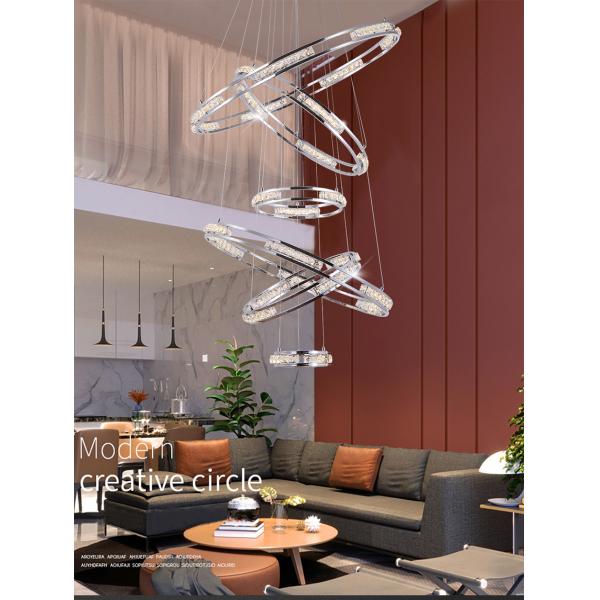 Luxury Crystal Living Room Chandelier Creative Ring Design Lobby Lamp(WH-NC-41)