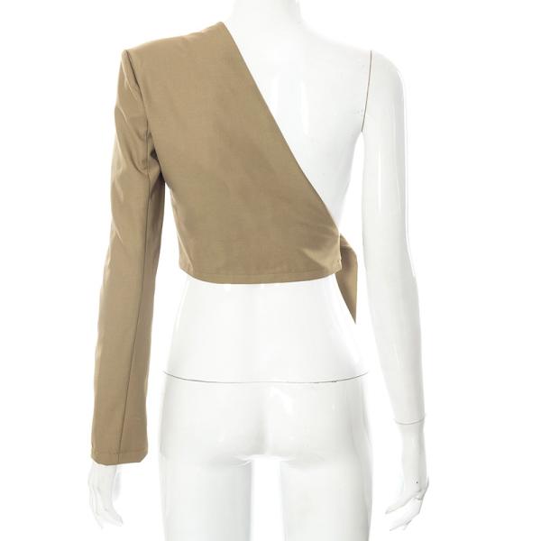 Одн-плеча куртки костюма логотипа изготовителя фабрики OEM женщины изготовленного на заказ твердого одиночные Длинн-Sleeved представляют пальто