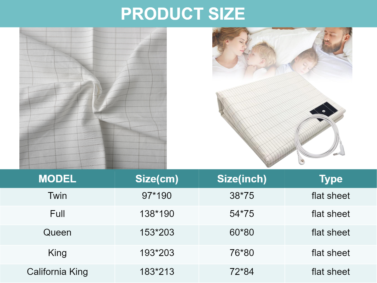 Quality Silver Fiber Flat Sheets Conductive king Size Pure Silver Thread Organic Get Grounded Sheets