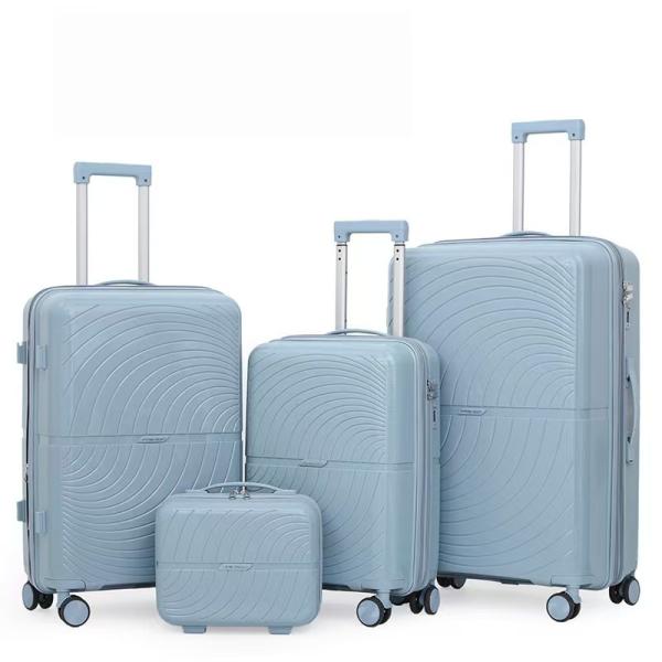 Soft Handle 28 Inch Expandable PP Suitcase 360 Spinner Wheel Luggage with Anti-Burst Zipper and Aluminum Trolley