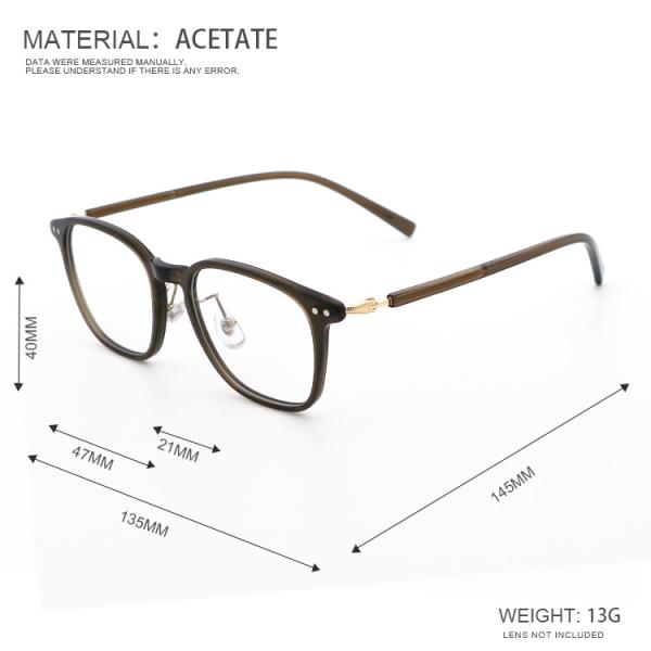 Женщины Мужчины Винтажные ацетатные оптические очки MR 98A07