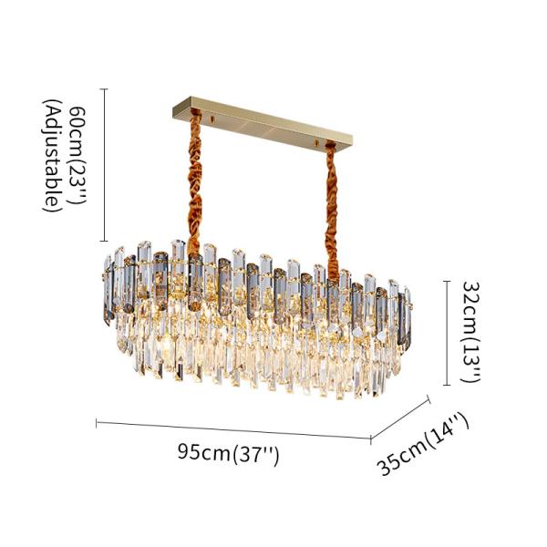 Creative Led Chandelier For Live Room 2021 Luxury Crystal Lamp Rectangle princess chandelier(WH-CY-217)