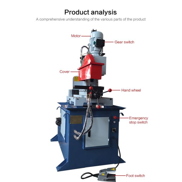 350 Hydraulic Iron Semi Automatic Pipe Cutting Machine 3.3kw 4.0kw