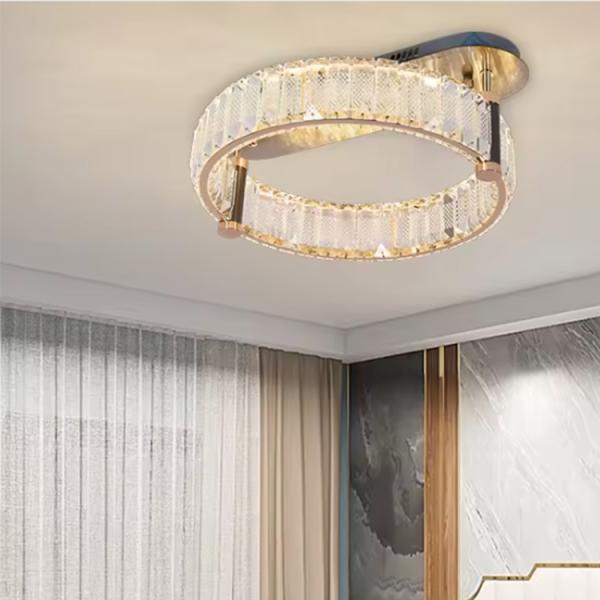 High Color Rendering Index Ra Crystal LED Ceiling Light for Middle Size Hotel Lobby Chandelier