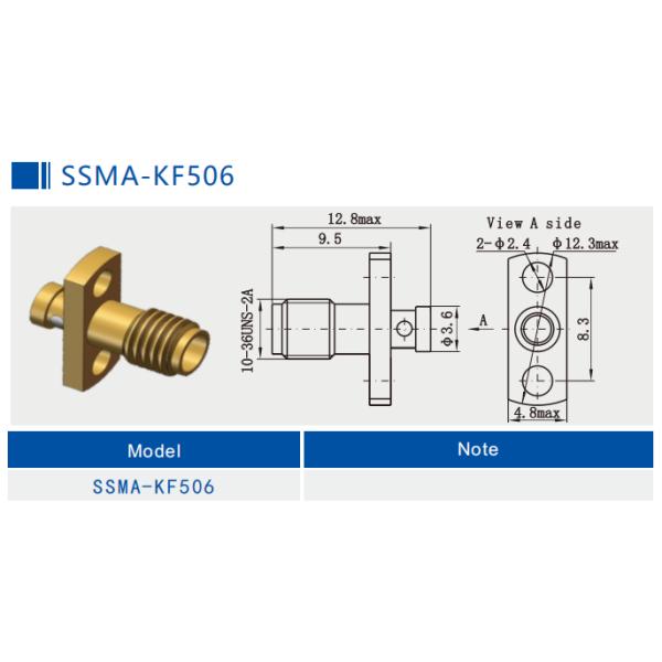 18GHz 50Ω SSMA Female Mini SMA Jack 2 Hole Flange Mount RF Coaxial Cable Connector Mating for CXN3506 Flexible Cable
