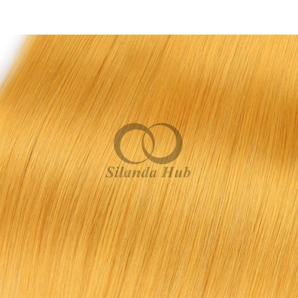Yellow Straight Remy Human Hair Bundles Sew In Weave Bundles Brazilian Bundle Deals
