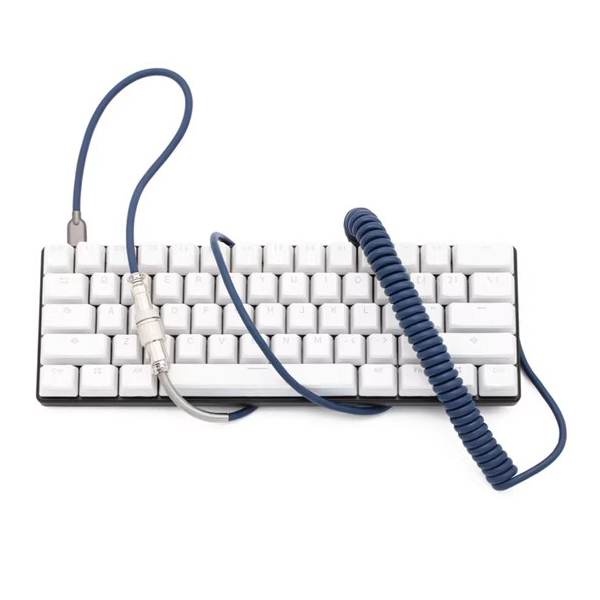 USB Type C Port Mechanical Keyboard Coiled Cable 4-pin GX12 Aviation Connector Coupled