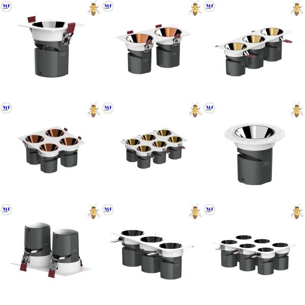 OEM ODM 2 дюймов 3 дюймов 4 дюймов IP40 светодиодный точечный свет с круговой квадратной отделкой 5W / 7W / 10W / 15W / 18W розничный магазин гостиничный номер