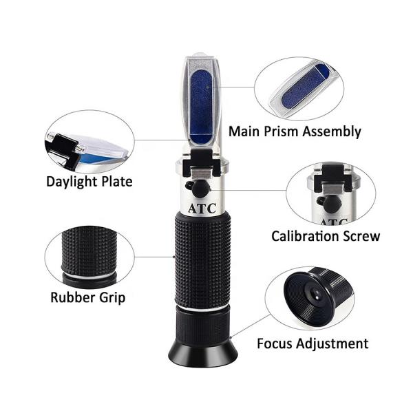 0-40% Brix Alcohol 0-25% Wine Sugar Refractometer OEM/ODM Dual Scale Portable With ATC