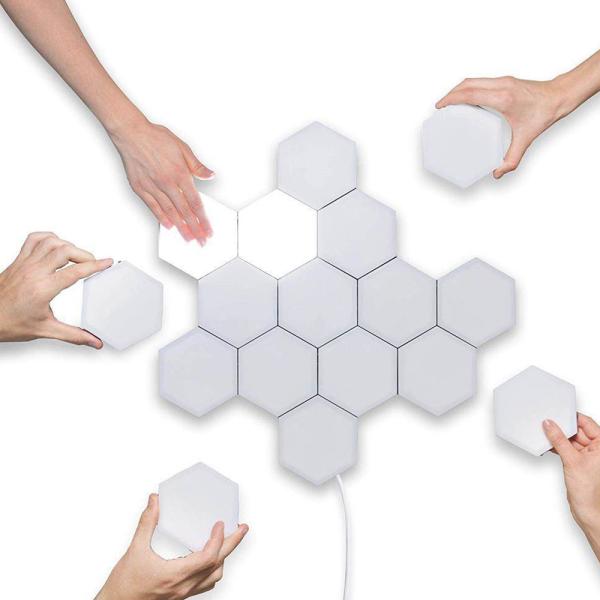 DIY Wall Lamp Touch Switch Quantum Lamp LED Hexagonal Lamps Modular Creative Wall Light(WH-RC-24)