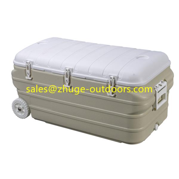 Thermal 160 Liter PU Insulation Blue Plastic Ice Cooler Box
