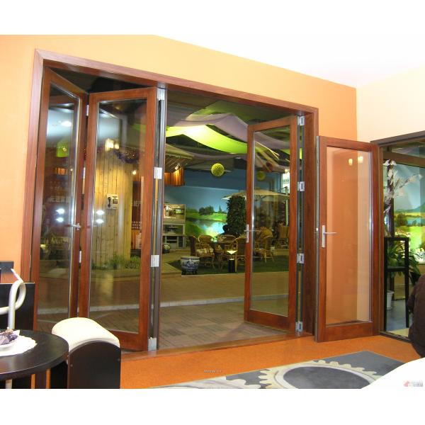 Эко- дружелюбные алюминиевые одетые двери, двери сбережений космоса внешние французские