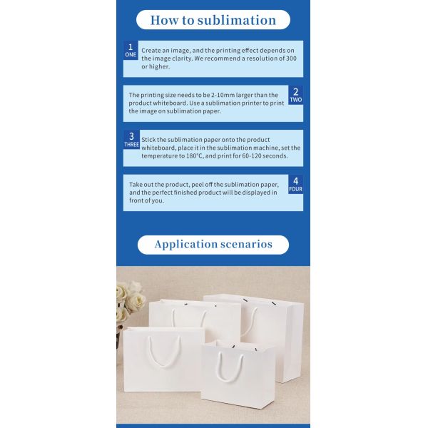 Paper Tote Bag Sublimation Blanks Reusable Shopping Bag Eco Friendly Custom with Logos Personalized for Women