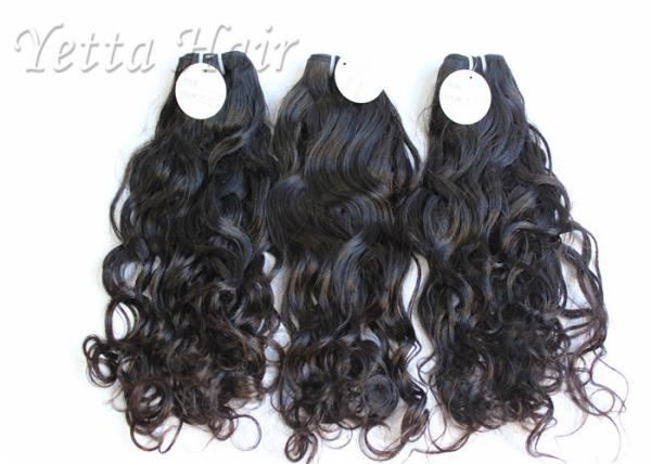 Natural Black Unprocessed Virgin Brazilian Hair , Water Wave Human Hair Extensions 