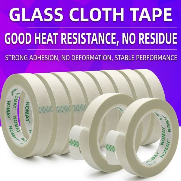 Waterresistance Glass Fiber Tape Featuring High Density Woven Fiberglass Cloth Backing Material Suitable for Electrical Insulation and Sealing