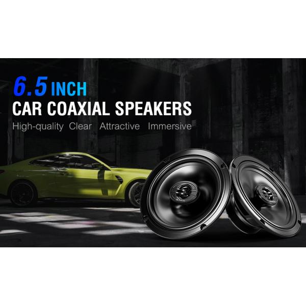Set of 2 Full Range Coaxial Car Speakers with 6.5 Inches Subwoofer and 1500Hz Tweeter