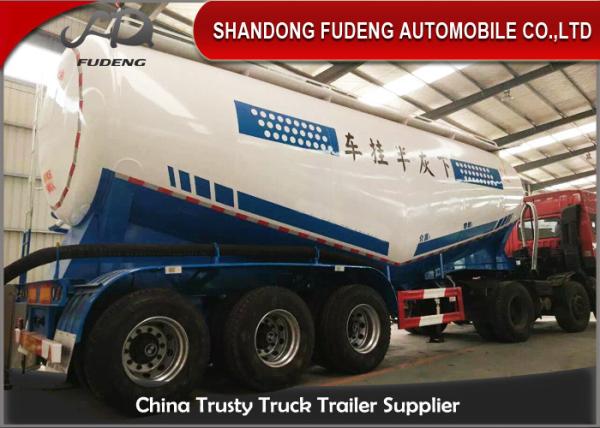 3 Axles Bulk cement tanker trailers 45Tons Silo cement carrier steel material