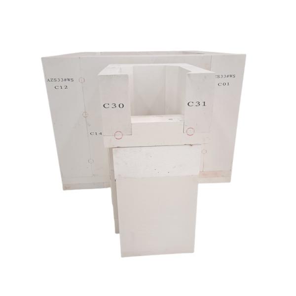 Top Sale Fused Cast AZS Fire Block with ZrO2 32-41% and Al2O3 Content % leavings