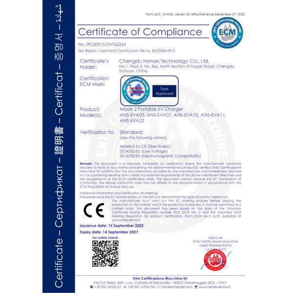 амперы AC домашнего заряжателя типа 2 одиночной фазы 16A регулируемые