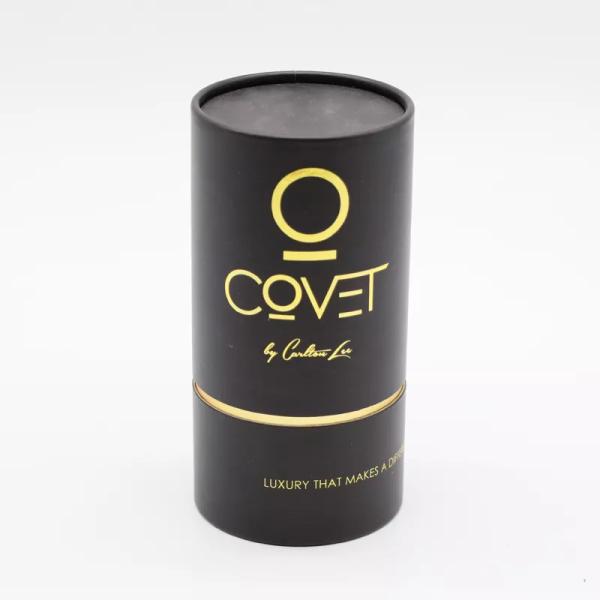 Custom Gold Stamping Logo Cosmetic Paper Tube Packaging For Perfume Candle