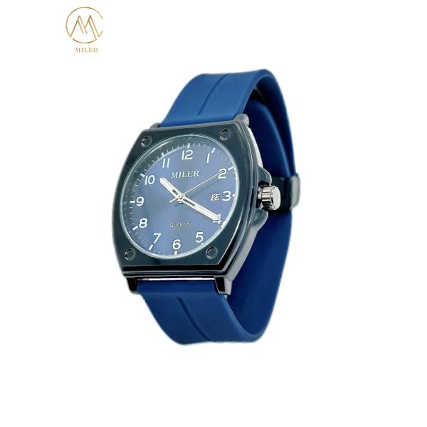 Calor Saling Simple Clásico Casual Negro Bezel Quartz Muñeca con correa de silicona