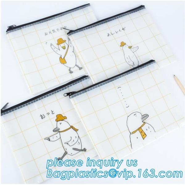 have fashion sense bag,classic cosmetic bag,space utilization,Pvc Document Clear Plastic Snap Button File Bag bagease