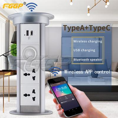 Motorized Pop Up Lifting Waterproof Power Outlet Worktop Power Tower Socket