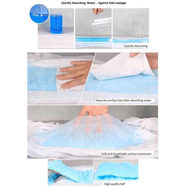 Лист задней части PE пеленок взрослых женщин 90g мягкого чувства m устранимый