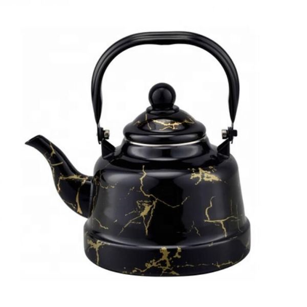 High Temp Logo Printing Enamel Tea Kettle Teapot Multi Capacity Design Kitchen Drinkware