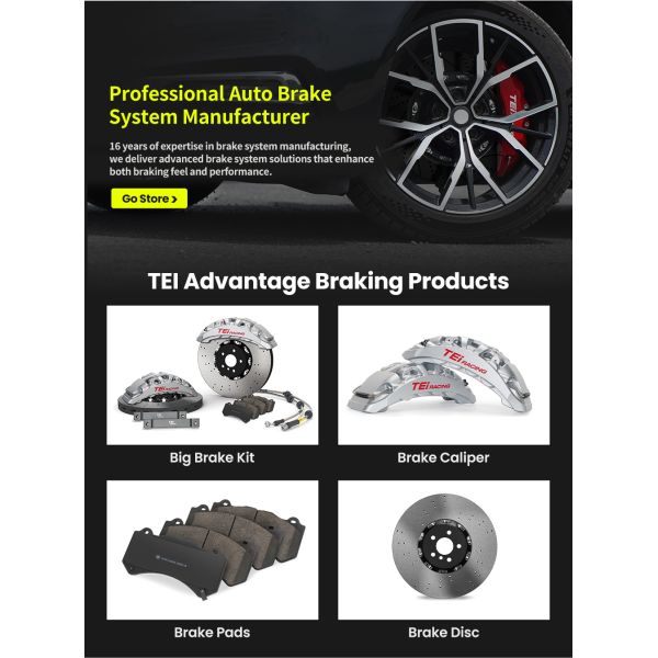 TEI SR8 8 Piston Split Forged Caliper  Carbon Ceramic Disc Big Brake Kit for Ford Explorer ST 2020 2021 2022