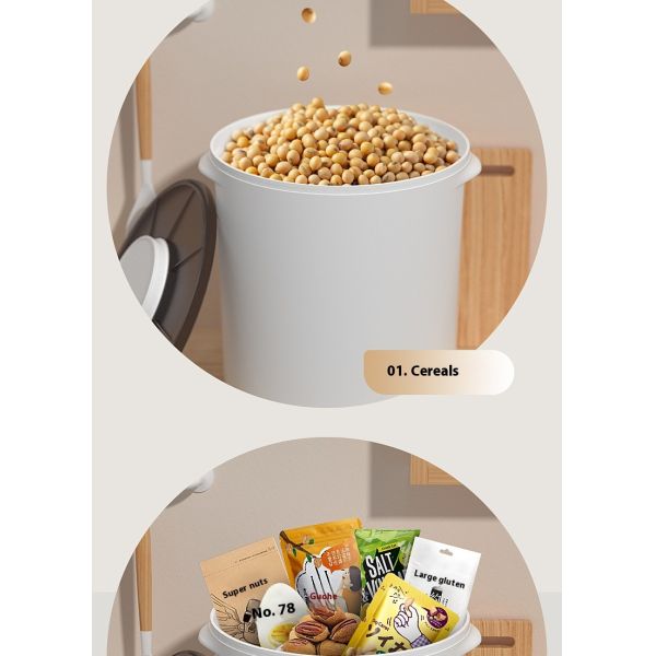 Smart Pet Solid Pattern 13L Eco-Friendly Moisture-Proof Storage Bucket Automatic Cat/Dog Grain Vacuum Bucket Battery Cat