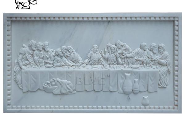 Marble Last Dinner Relief 3D Stone Last Supper Wall Sculpture Religious Decorative