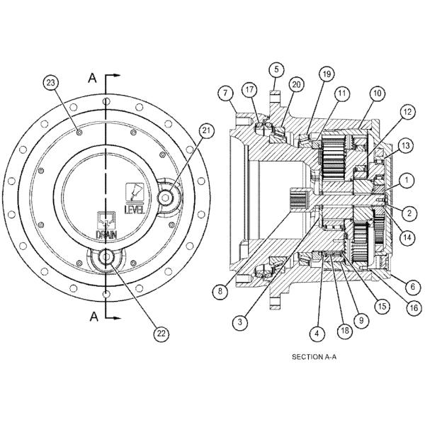 569-4208 5694208 Final Drive Planetary Excavator Spare Parts Fit For C7.1 330D2 L