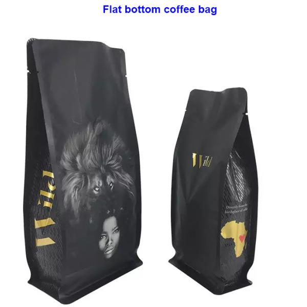 Flat Bottom Biodegradable Kraft Paper Tea Bag 250g Side Gusset